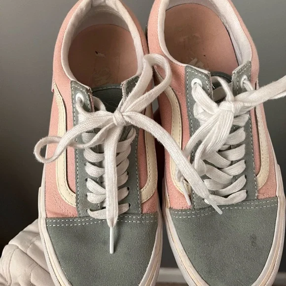 Vans Women's Sneakers in Green, Pink, and White - Picture 6 of 6